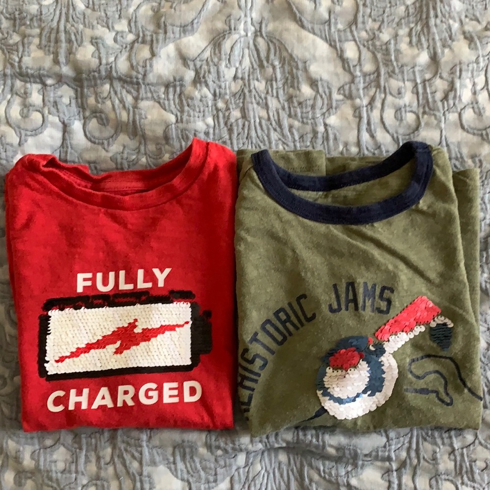 GAP kids flip sequin t-shirts size S and M